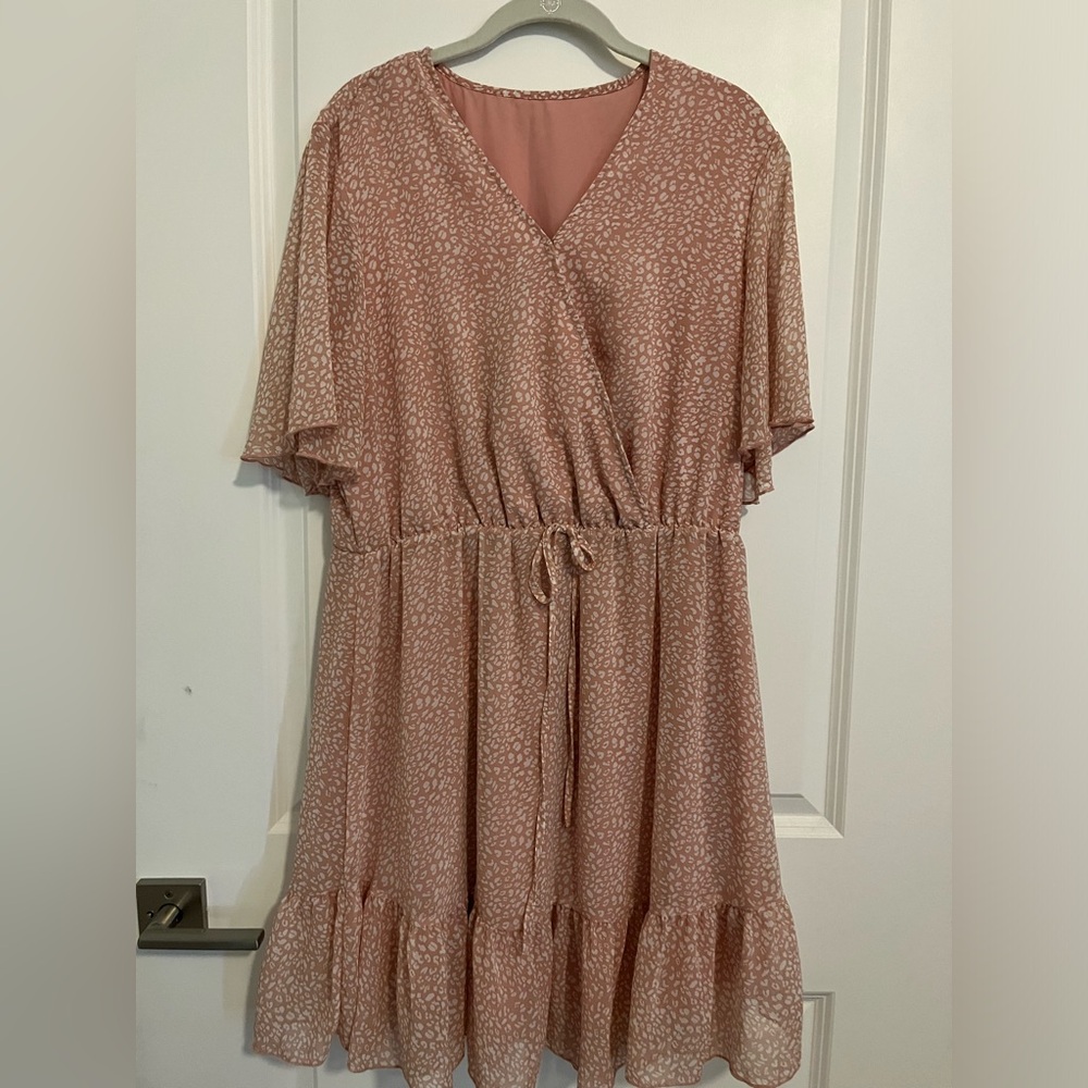 Chiffon A-line mini dress in Blush